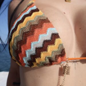 Lila Knitted Bikini in Orange - Image 3